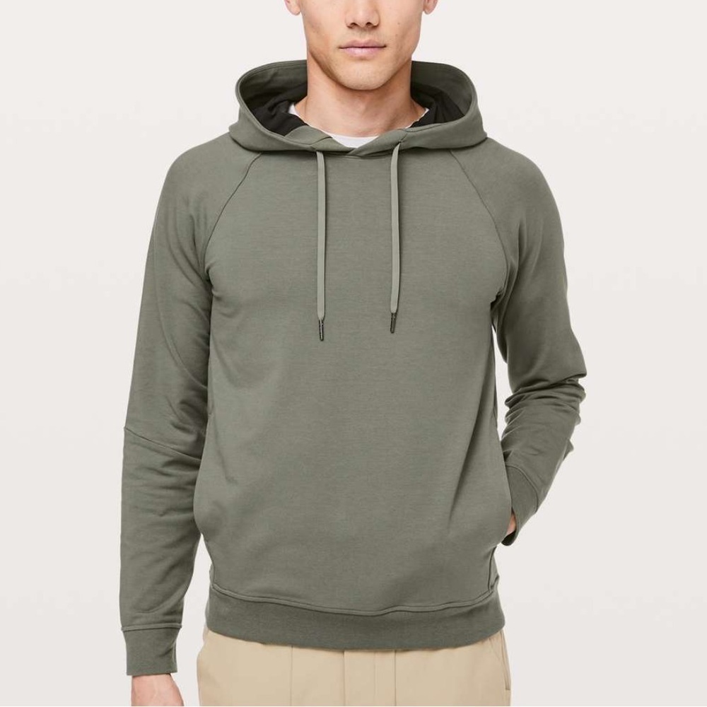 Lululemon City Sweat Pullover Hoodie French Terry Stretch Gray Sage Mens Small